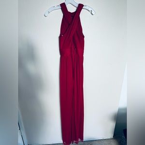 Chiffon Cross Neck Bridesmaid Dress